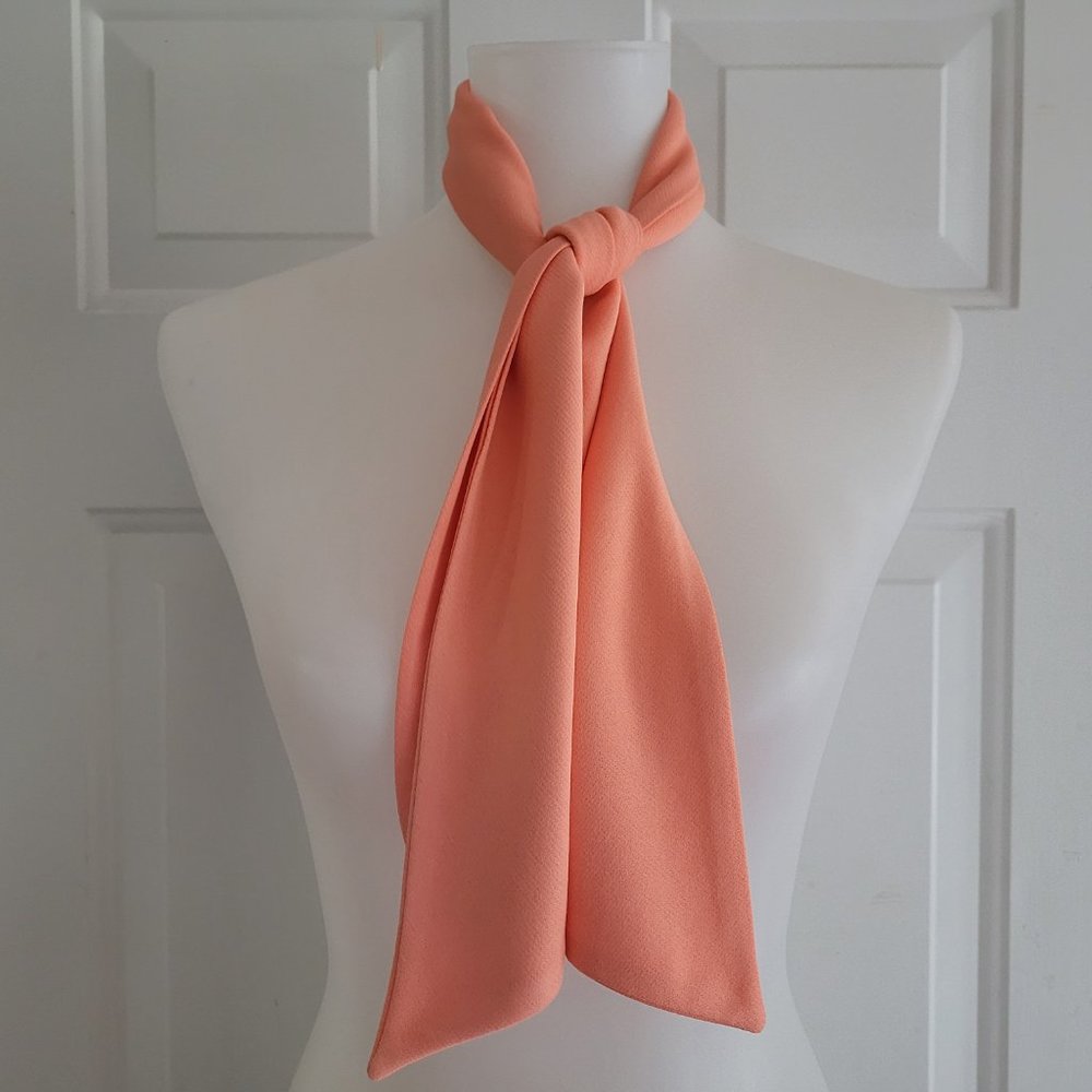 Vintage Peach Tie Neck Scarf / Pussybow